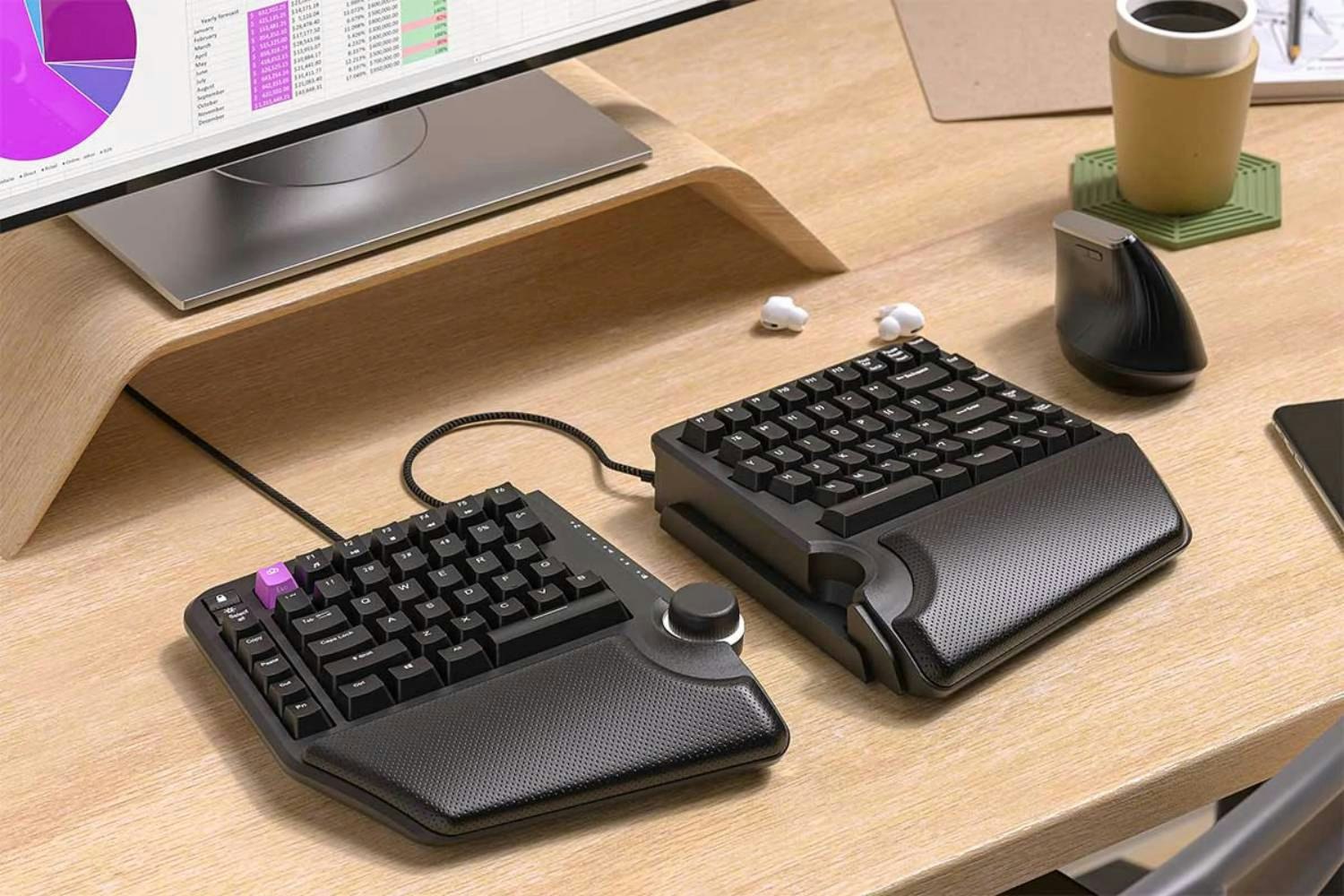 Cloud Nine ErgoTKL Ergonomic Split Mechanical Keyboard Mechanical